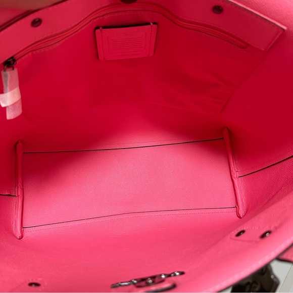 Coach Signature Town Tote in Coated Brown Canvas and Pink Lemonade NWT - Picture 8 of 10